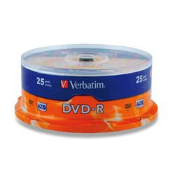 Verbatim DVD-R - zapisovatelné DVD - 4,7 GB, 25 ks, spindl