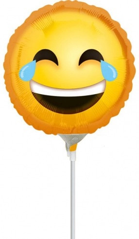 Fóliový balónek smějící se emotikon mini - 1 kus