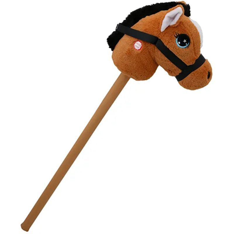 Plyšový hobby horse kůň nebo jednorožec se zvuky na baterie - 1 kus