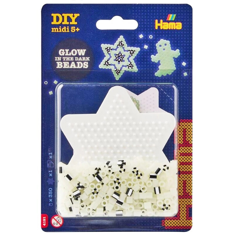 Hama Korálkový set Hvězda svítící ve tmě MIDI