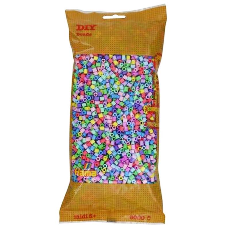 Hama Zažehlovací korálky MIDI - mix pastelových barev 6000 ks