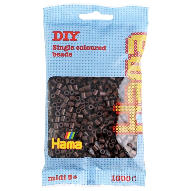 Hama Zažehlovací korálky MIDI - hnědé