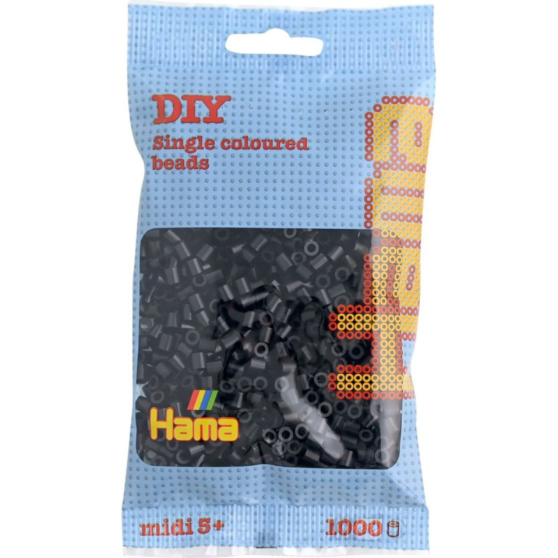Hama H207-18 Midi korálky černé 1000ks