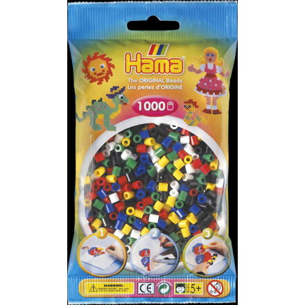 Hama Zažehlovací korálky - mix základních barev, 1.000 kusů