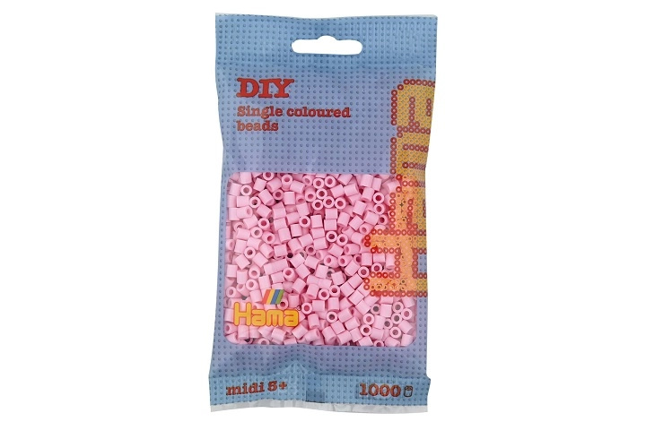 Hama midi zažehlovací korálky pastelově růžové 5 mm 1000 ks