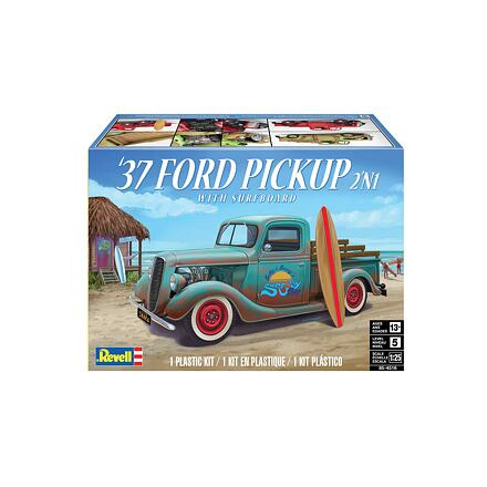 Revell Plastic ModelKit MONOGRAM auto 4516 - 1937 Ford Pickup Street Rod with Surf Board (1:25)