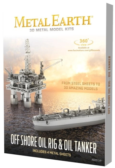 Metal Earth 3D puzzle ropná plošina a tanker – deluxe sada