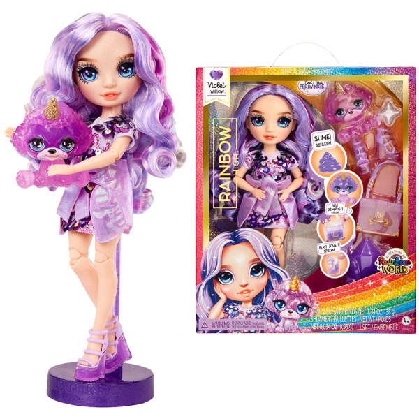 Loutka Rainbow High Violet s módními doplňky
