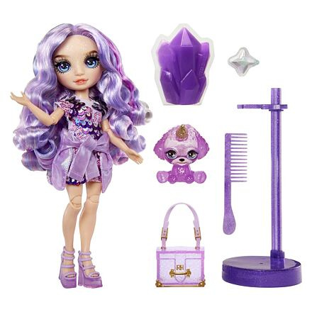 Loutka Rainbow High Violet s módními doplňky