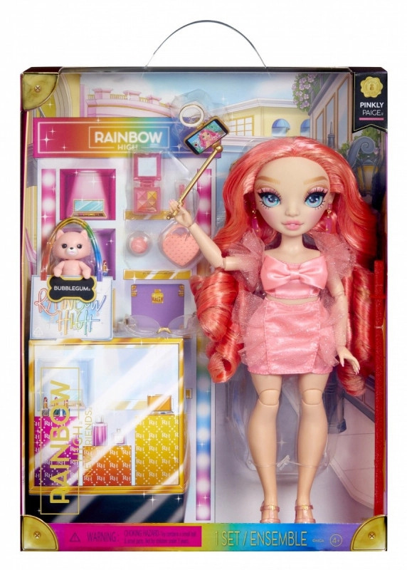 Rainbow High New Friends Módní panenka - Pinkly Paige Pink