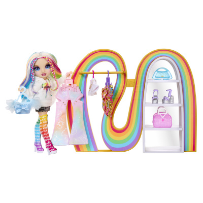 Rainbow High šatník s panenkou a módními doplňky