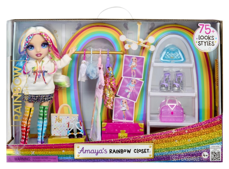 Rainbow High šatník s panenkou a módními doplňky