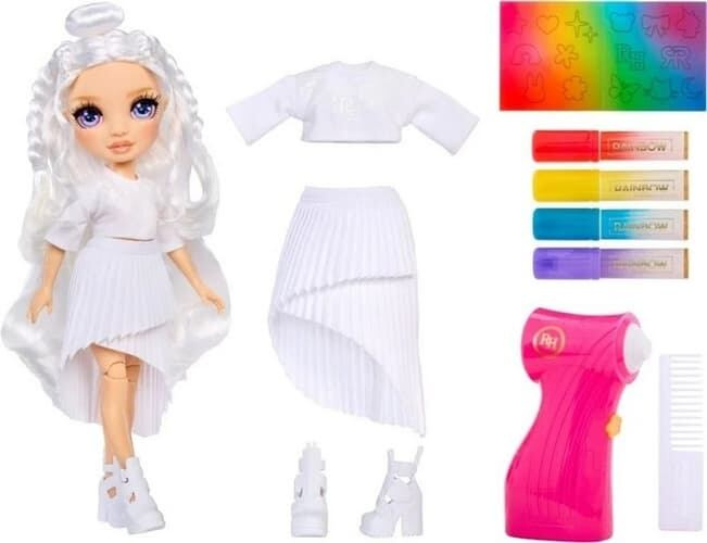 Rainbow High Air Brush panenka s omyvatelnými fixy – fialové oči