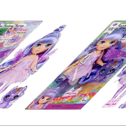 Rainbow High malá sestřička víla Amethyst (Purple) s mazlíčkem