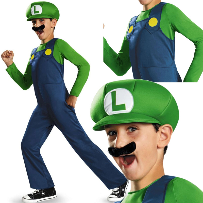 Dětský karnevalový kostým Luigi ze hry Super Mario 109–126 cm (4–6 let)
