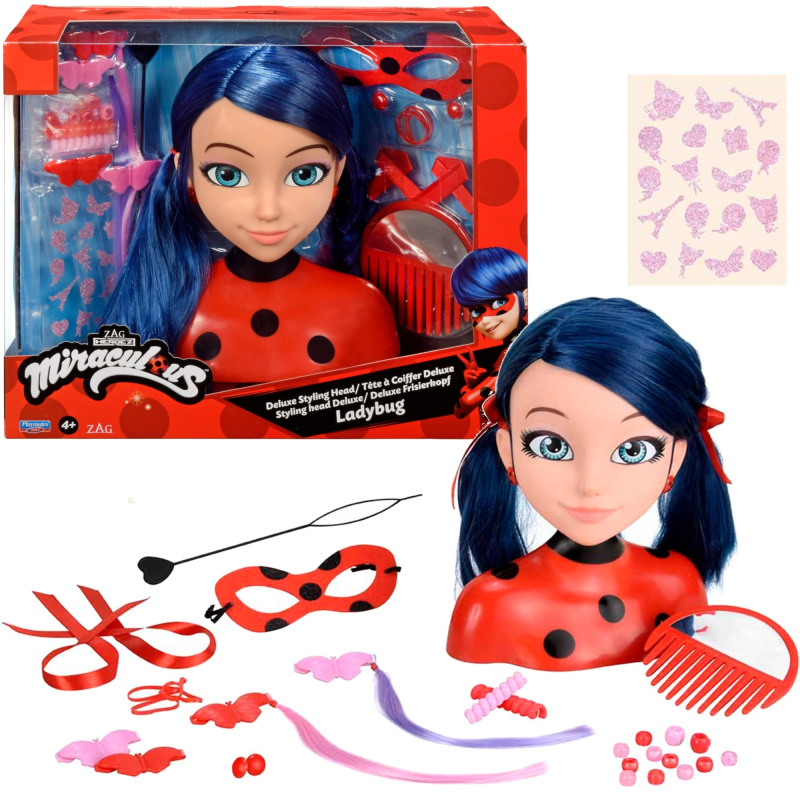 Stylingová hlava MIRACULOUS LADYBUG Marinette Deluxe s doplňky