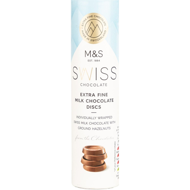 Marks & Spencer Kolečka ze švýcarské mléčné čokolády s mletými lískovými ořechy