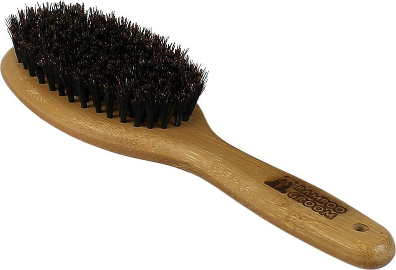 Bamboo Groom Velký oválný kartáč s přírodními medvědími štětinami