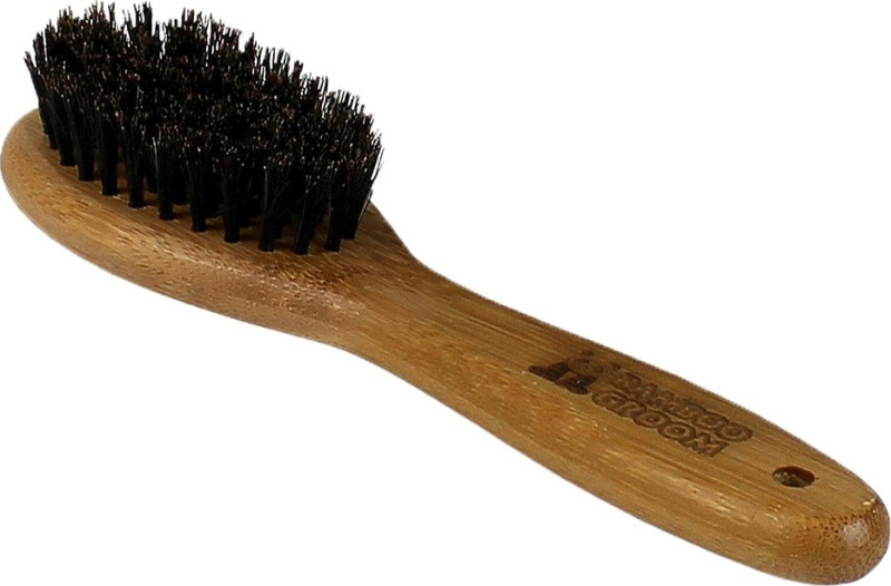 Bamboo Groom Střední oválný kartáč s přírodními medvědími štětinami