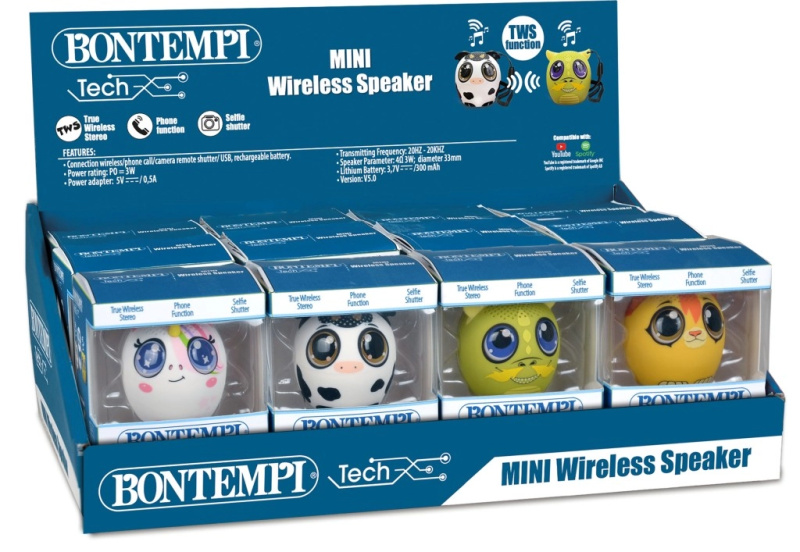 Mini bezdrátový reproduktor zvířátko s TWS a selfie spouští