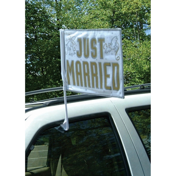 Autovlajka „Just Married“ 5,5 × 45,7 cm - 1 kus