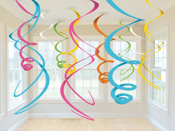 Spirála plastová 12 kusů, délka 55,8 cm AMSCAN