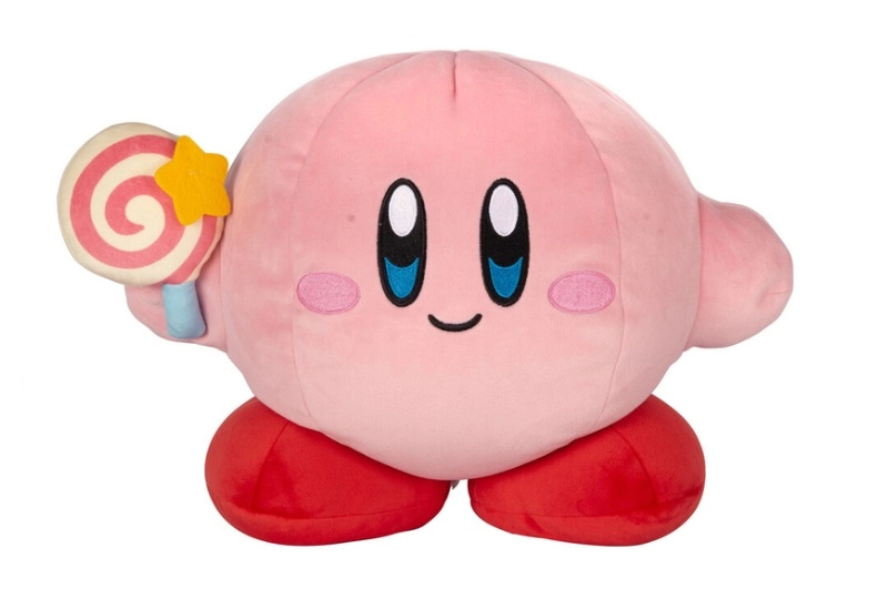 TOMY Mocchi mega plyšák Kirby s lízátkem