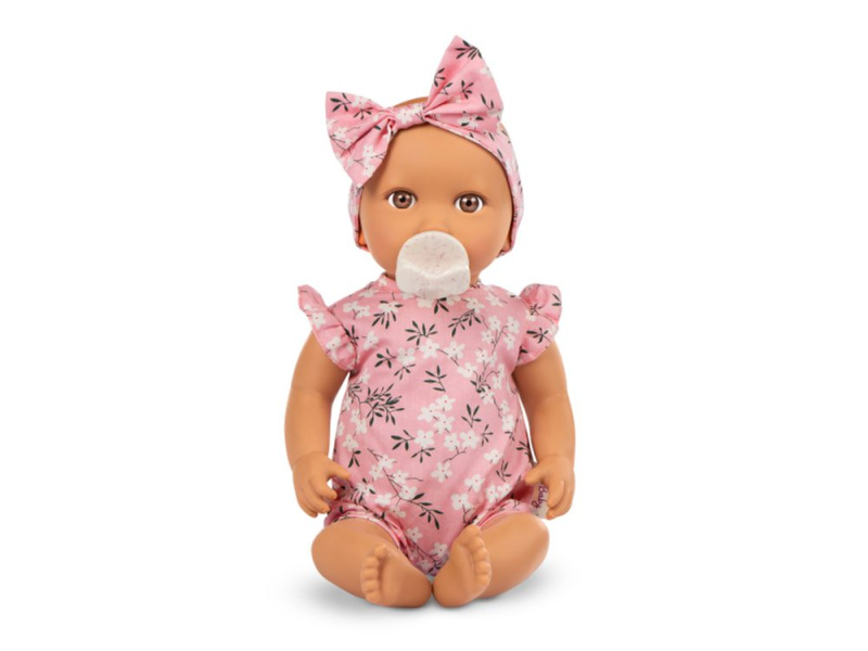 Lulla Baby Panenka 35 cm v overalu s čelenkou Floral Pink