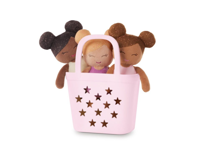 Lulla Baby Panenky plyšové do vany v košíku Pink
