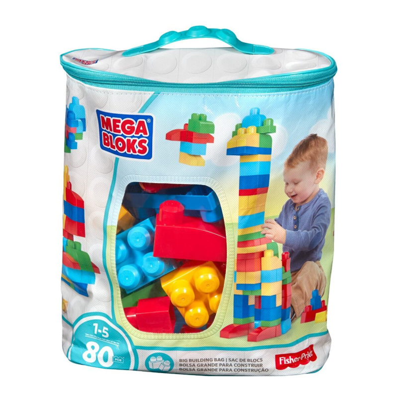 Mega Bloks Mega Kostky v plastovém pytli 80 ks