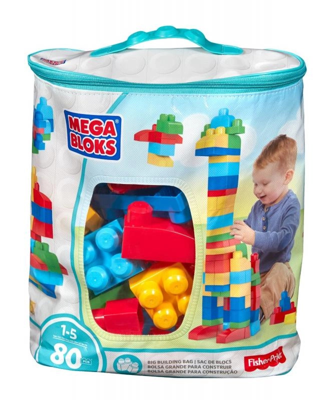 Mega Bloks Mega Kostky v plastovém pytli 80 ks