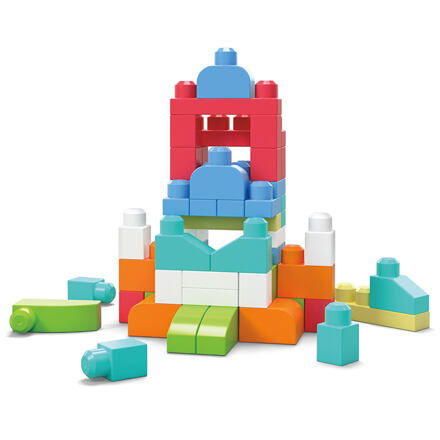 Mega Bloks Kostky v plastovém pytli růžová 60 ks
