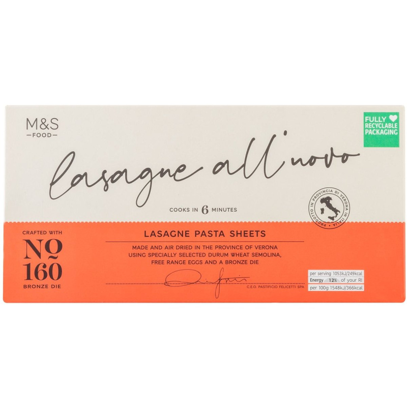 Marks & Spencer Lasagne vaječné těstoviny