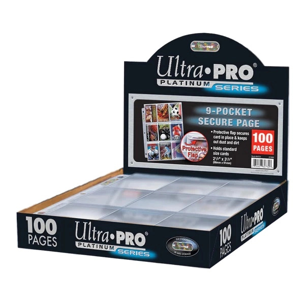 Ultra PRO premium stránky do alba 9-pocket se zabezpečovací chlopní na karty standardní velikosti (100 ks)