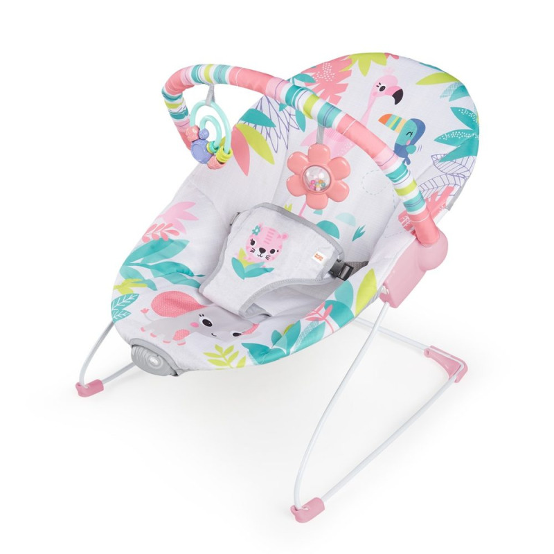 Vibrující dětské lehátko BRIGHT STARTS Flamingo Vibes, 0m+, do 9 kg