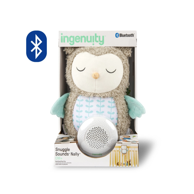 Ingenuity Mazlíček plyšový hudební sova Nally™ s bluetooth, 0m+