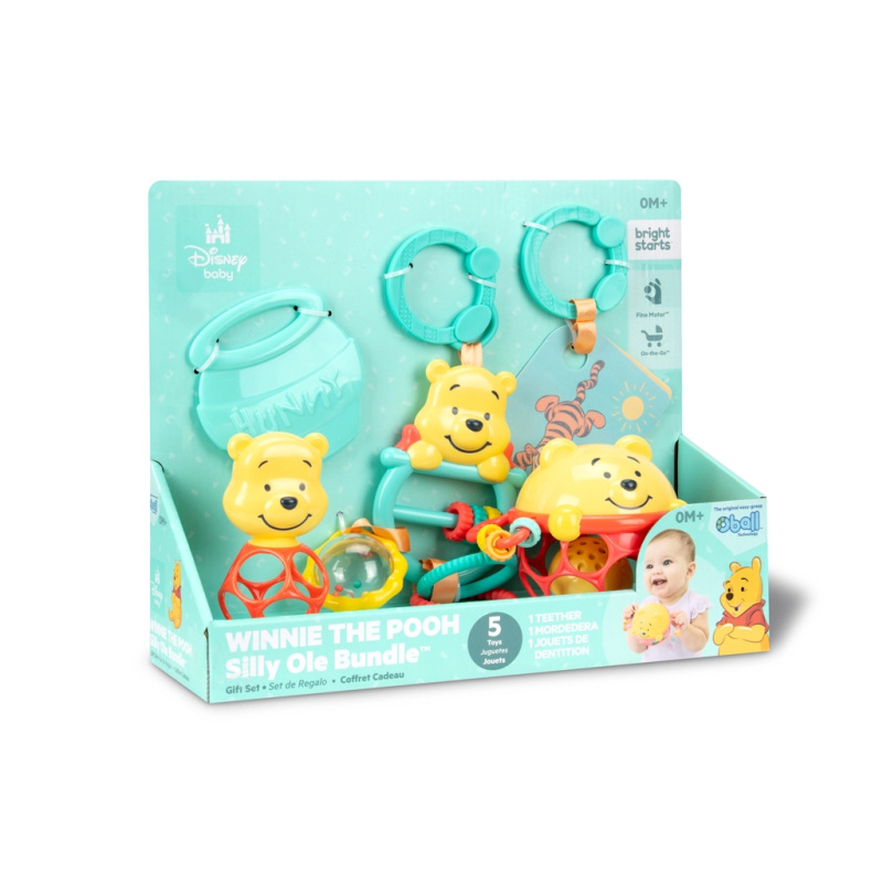 Dárková multisenzorická sada Disney Baby Medvídek Pú - 5 ks