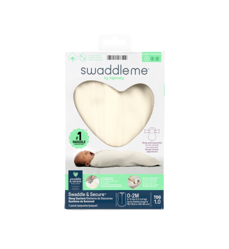Ingenuity bavlněná zavinovačka SwaddleMe™ 1 TOG Ivory, 0–2 měsíce