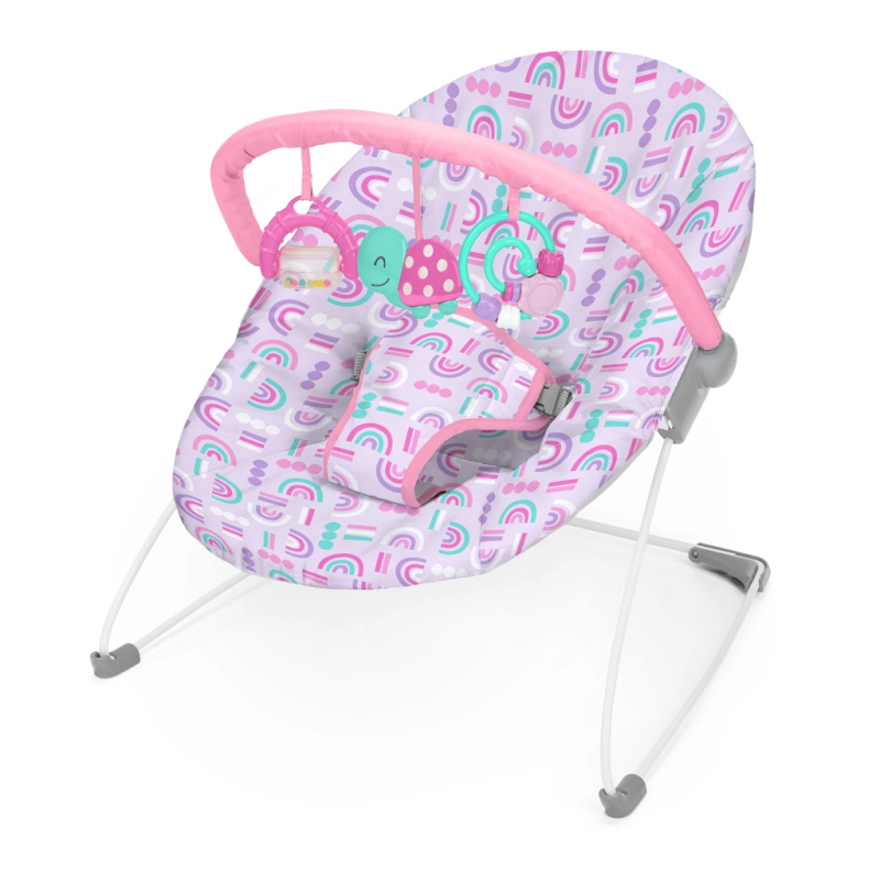 Bright Starts lehátko s hračkami Confetti Rainbow Bouncer