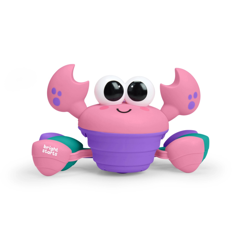 Bright Starts hudební a multisenzorický lezoucí krab Rockin' Crawling Crab růžový