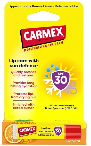 Carmex Tropical Sun Defense ochranný balzám na rty SPF 30 4,25 g
