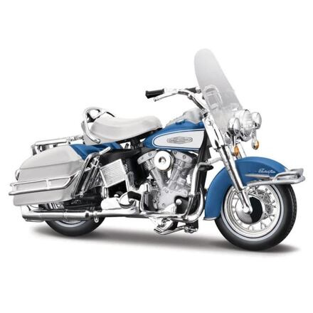 Maisto - HD - Motocykl - 1966 FLH Electra Glide, modro-bílá, série 44, 1:18