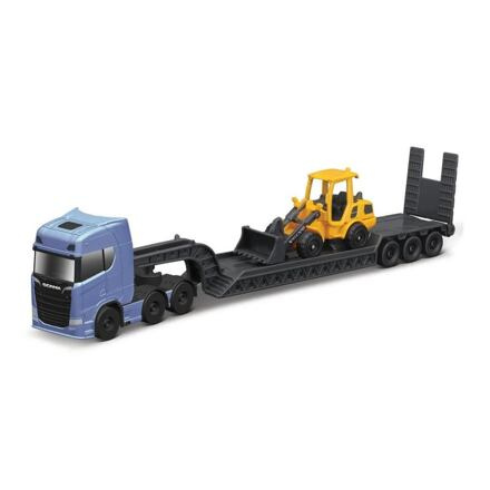 Maisto Mini pracovní stroje, Sada velkého tahače, Scania 770S, Volvo L25H Wheel Loader with Bucket