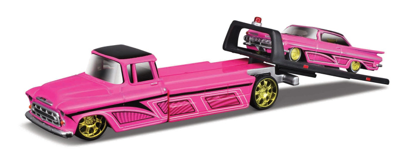 Maisto Design Elite Transport 1957 Chevrolet Flatbed + 1959 Chevrolet Impala SS 1:64