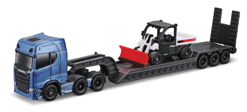 Maisto Mini pracovní stroje - Sada velkého tahače, Scania 770S, Bobcat T590 G