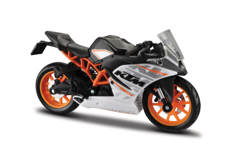 Maisto Motocykl KTM RC 390, černo-stříbrno oranžová, 1:18