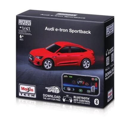Maisto RC - DIE-CAST METAL se světly, 1:41, Audi e-tron Sportback, červená, 2,4GHz, USB, XTR, Bluet.