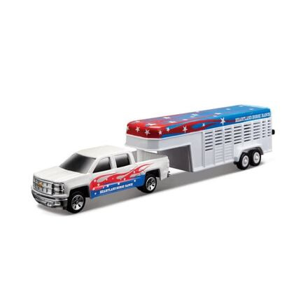 Maisto - Heartland Haulers, nákladní automobil s přívěsem na přepravu zvířat, bílá