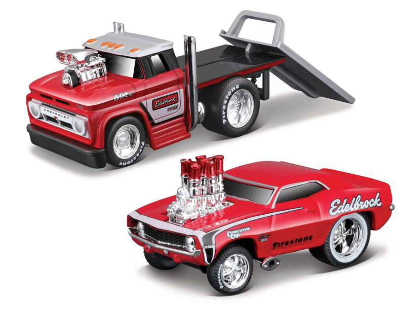 Maisto - Chevrolet C60 Flatbed 1969 Chevrolet Camaro SS, 1:64