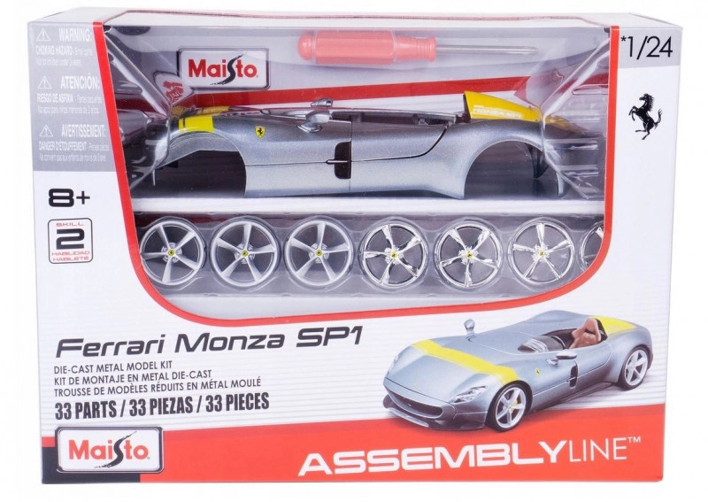 Maisto Kit Ferrari Monza SP1 stříbrná 1:24